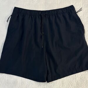 Russell Athletic Lined Shorts XL Black Elastic Waist Drawstring Shorts